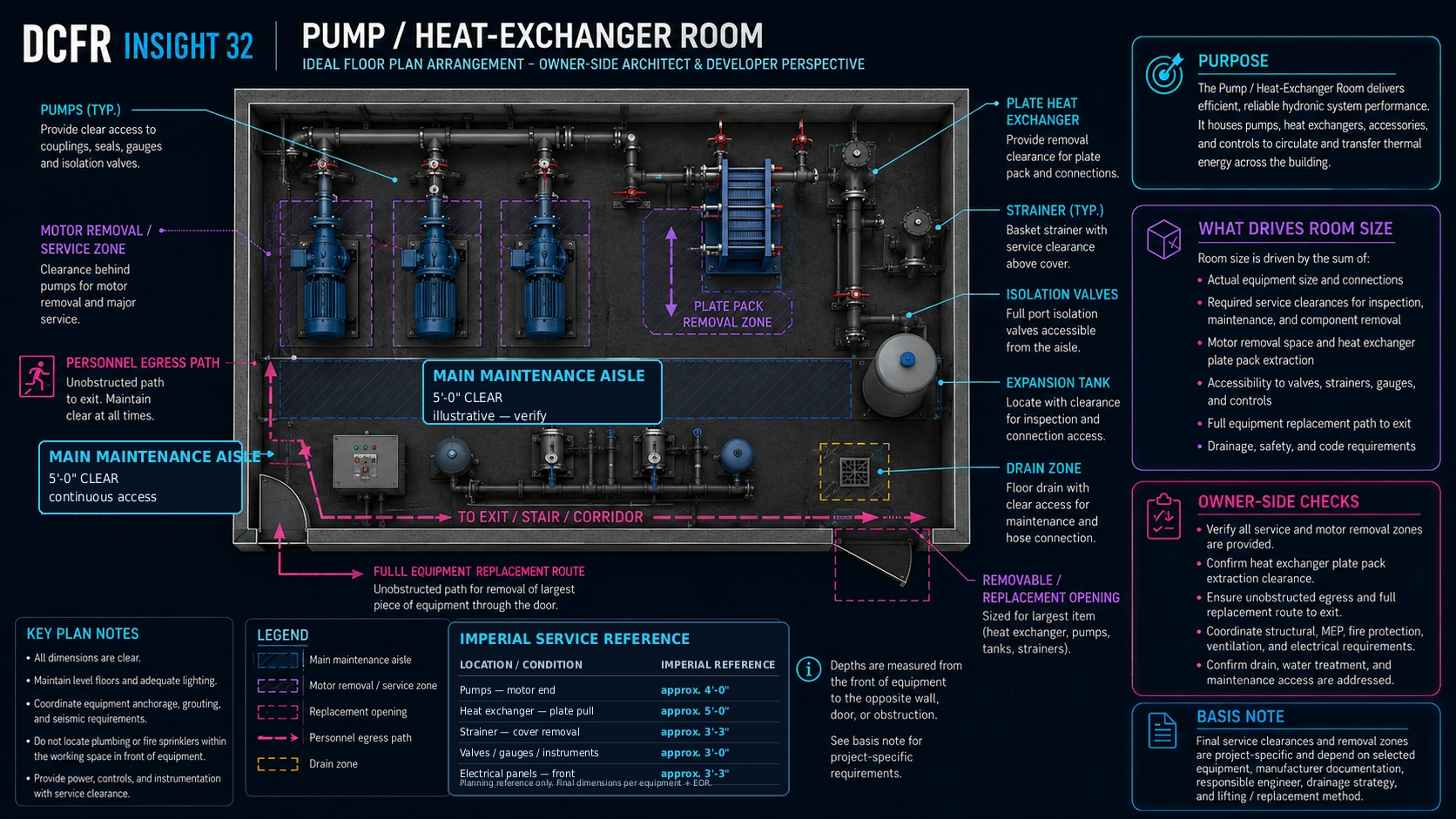 DCFR Pump and Heat-Exchanger Room Review Checklist for owner-side design review.